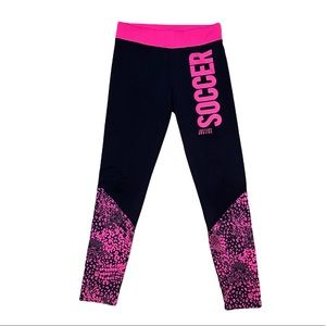 Justice Soccer Leggings Pink and Black